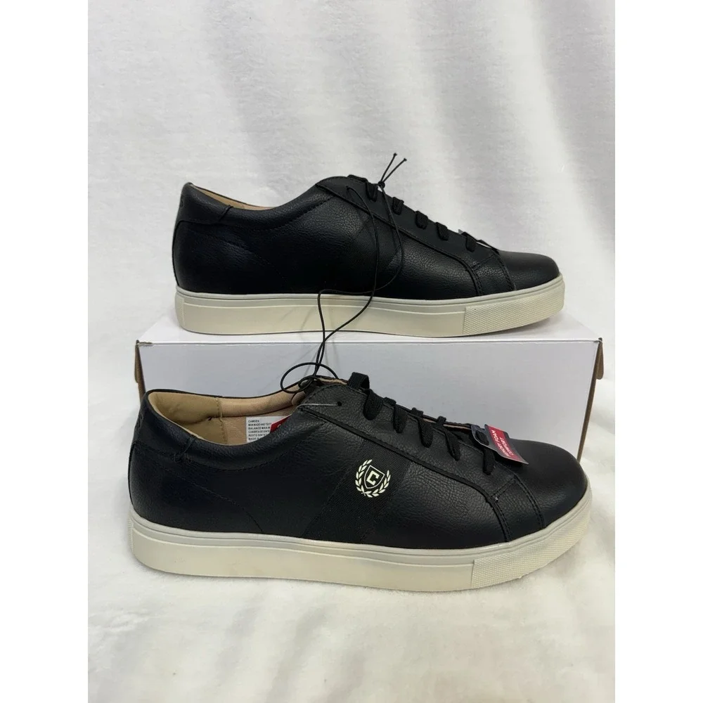 Chaps Men's Court Sneakers Camden Black Memory Foam Comfort Shoes Size 11.5